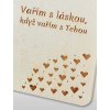 Bukové prkénko VAŘÍM S LÁSKOU, KDYŽ VAŘÍM S TEBOU - 32 x 14 cm