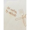 Bukové prkénko Já vařím, ty uklízíš - 32 x 14 cm