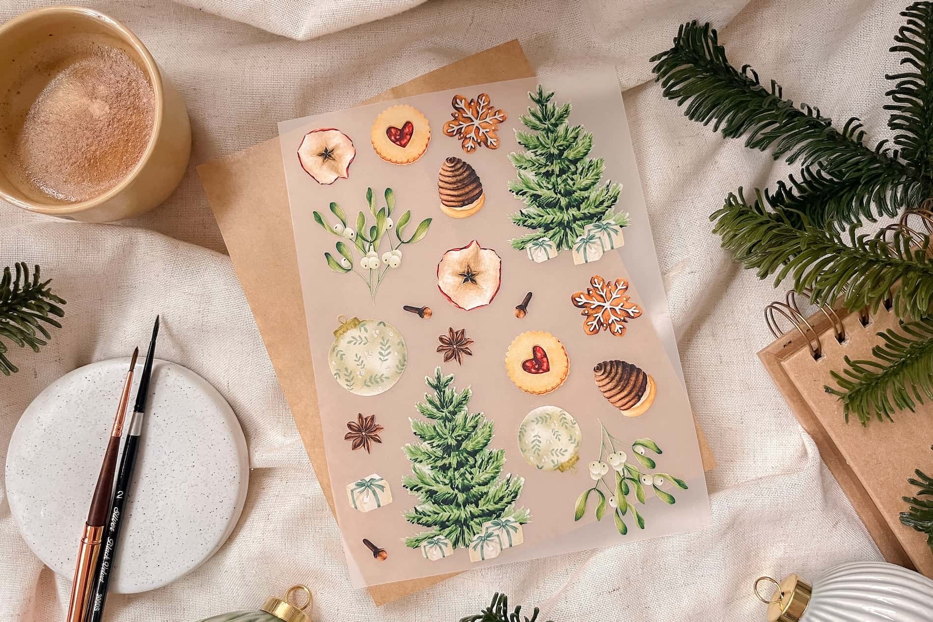 Jak si snadno vytvořit vánoční textil s jemnými akvarelovými motivy?