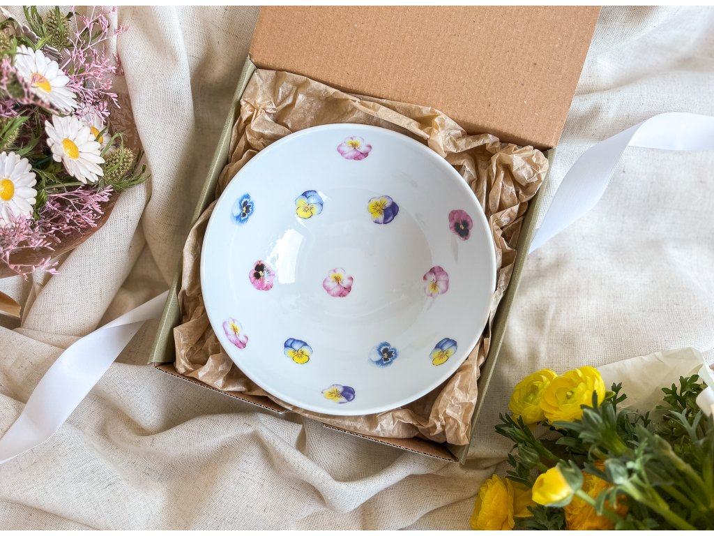 ♥️ Dárkové balení ♥️ Porcelánová miska Macešky + krabička