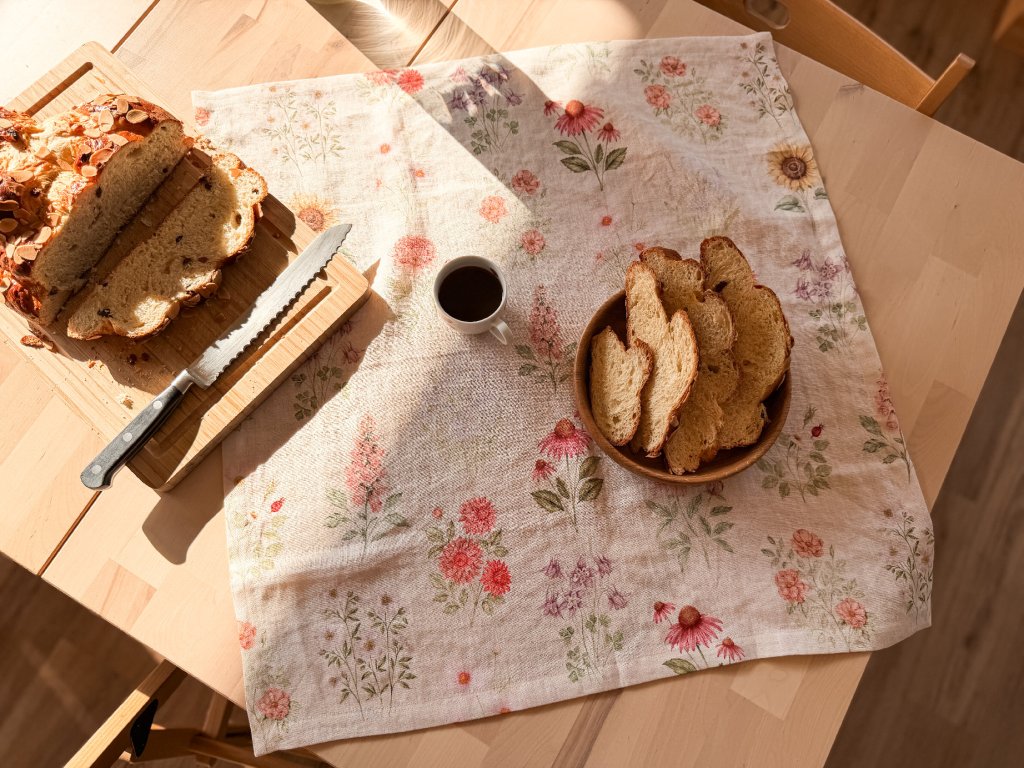 Lněný ubrus Vintage květiny