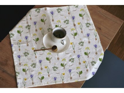 Lněný ubrus Jarní