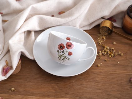 Porcelánový šálek cappuccino Vlčí máky