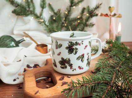 Porcelánový plecháček Cesmína / Vánoční edice