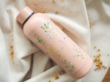 Nerezová termoska Růžovka Bylinky