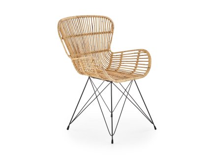Jídelní židle Manfred, ratan / černá (Barva ratan)