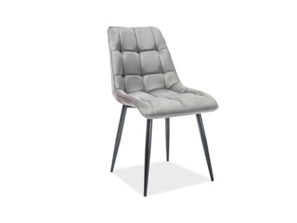 Jídelní židle Chic Velvet, šedá / černá (Barva šedá)