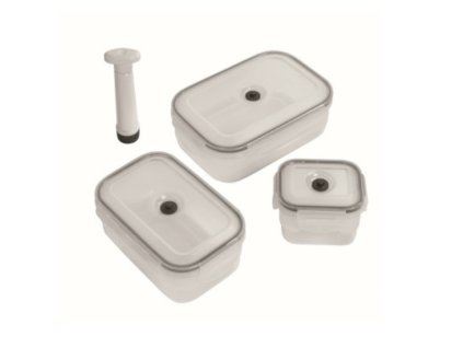 Set potravinových dóz Compactor Fresh - 3 díly, čirá (Barva čirá)