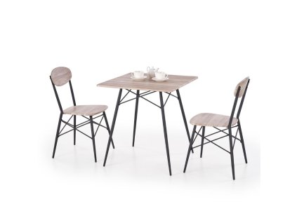 Jídelní set Kabir 2+1, dub san remo / černá (Barva dub san remo)