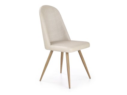 Jídelní židle Adel, krémová / přírodní dřevo (Barva krémová)