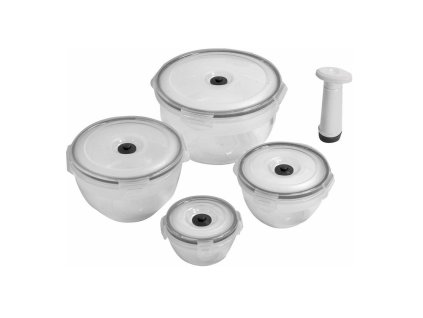 Set potravinových dóz Compactor Fresh - 4 díly, čirá (Barva čirá)