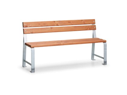 Venkovní lavička Mezzo s opěradlem - 1,5 m, teak (Barva teak)