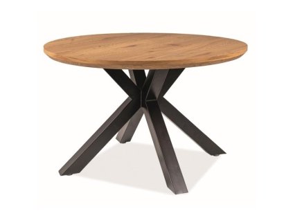 Jídelní stůl Ritmo, průměr 120 cm, dub / černá (Barva dub)