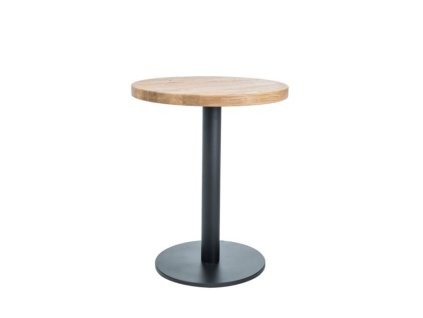 Jídelní stůl Puro II, průměr 60 cm, dub / černá (Barva dub)