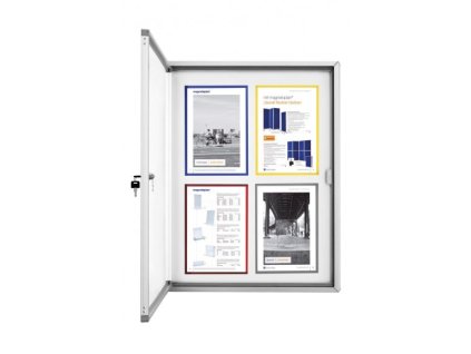 Venkovní informační vitrína Magnetoplan 6 x A4 - magnetická, hliník (Barva hliník)