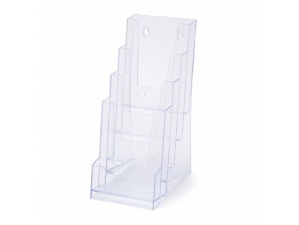 Stojánek na letáky formátu DL (pro 22 × 9,9 cm), 4 kapsy, čirá (Barva čirá)