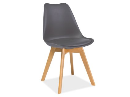 Jídelní židle Kris, tmavě šedá / buk (Barva bílá || buk)