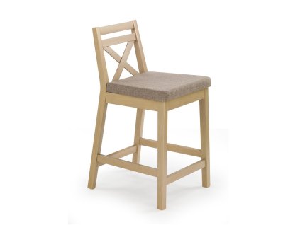 Barová židle Borys, šedá / dub sonoma (Barva šedá || dub sonoma)