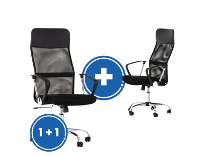 Kancelářská židle Grant 1 + 1 ZDARMA, černá (Barva černá)
