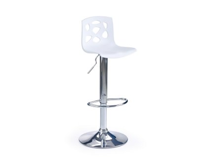 Barová židle Laura, bílá / stříbrná (Barva bílá)