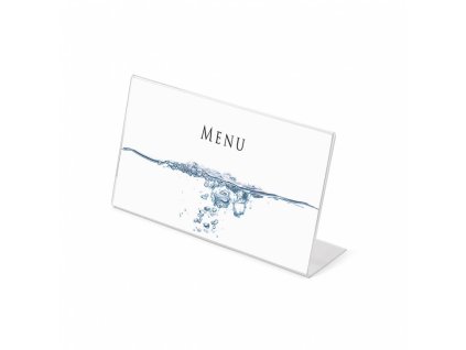 Plexi stojánek typu L formát DL (pro 22 × 9,9 cm) na šířku, čirá (Barva čirá)