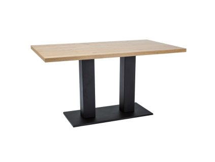Jídelní stůl Sauron 180 x 90 cm - deska dýha, dub / černá (Barva dub)