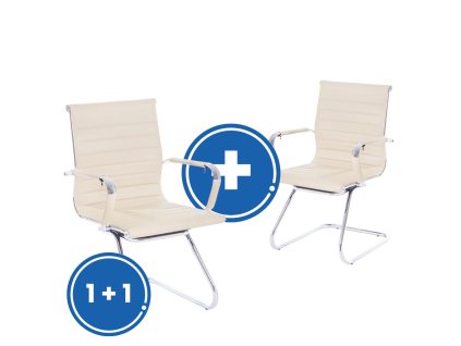 Konferenční židle Prymus K 1 + 1 ZDARMA, krémová (Barva krémová || béžová)