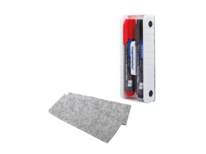 Stěrka s popisovači Magnetoplan, sada (Barva barevná)