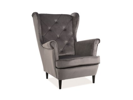 Křeslo Lady Velvet, šedá / černá (Barva zelená)