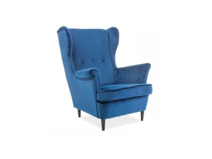 Křeslo Lord Velvet, modrá / černá (Barva modrá)