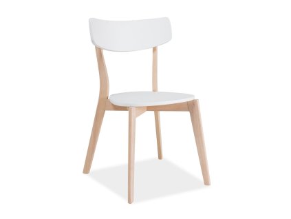 Jídelní židle Tibi, bílá / dub bělený (Barva bílá || dub)