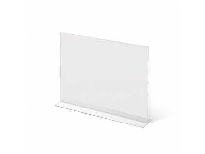 Plexi stojánek typu T na šířku, formát A5, čirá (Barva čirá)