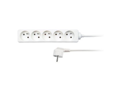 Prodlužovací kabel 5Z - 5m, bílá (Barva bílá)