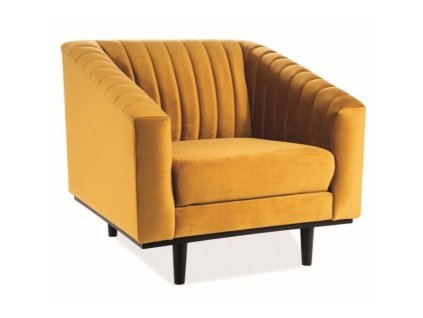 Křeslo Asprey Velvet, žlutá / černá (Barva žlutá)