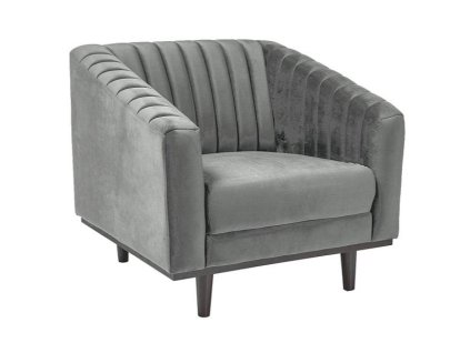 Křeslo Asprey Velvet, šedá / černá (Barva šedá)