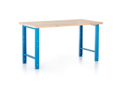 Výškově nastavitelný dílenský stůl Basic, 150 x 80 cm, modrá - ral 5012 (Barva modrá - ral 5012)