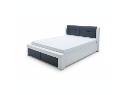 Postel Cassandra S 140 × 200 cm, bílá / černá (Barva černá || bílá)