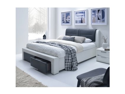 Postel Cassandra S 140 × 200 cm, bílá / černá (Barva černá || bílá)