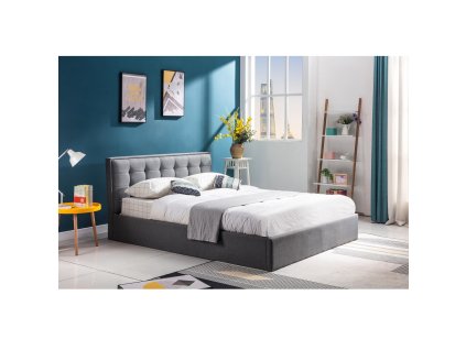 Postel Padva 160 x 200 cm, šedá (Barva šedá)