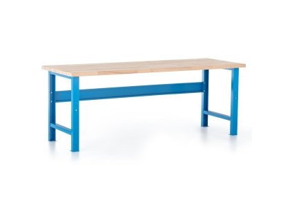 Dílenský stůl Basic s čelní deskou 200 x 80 cm, modrá - ral 5012 (Barva modrá - ral 5012)