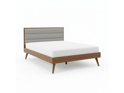 Postel Orlando 160 x 200 cm, ořech / šedá (Barva šedá || ořech)