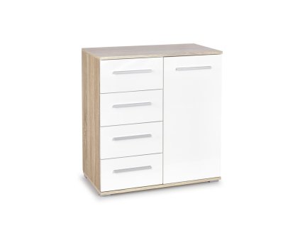 Komoda Lima II, bílá / dub sonoma (Barva bílá || dub sonoma)