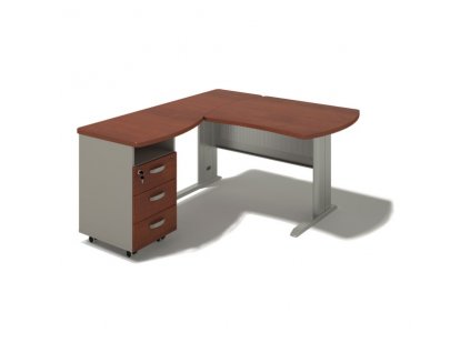 Rohový stůl MILÁNO na kovové podnoži 220x160 cm, levý