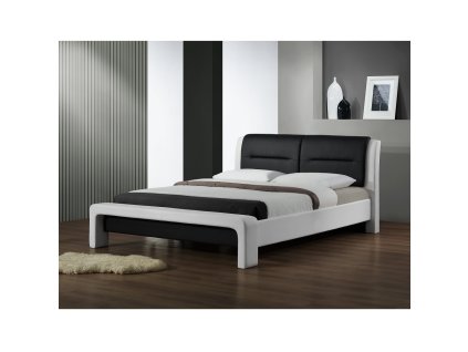 Postel Cassandra 120 × 200 cm, bílá / černá (Barva černá || bílá)