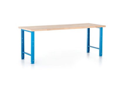 Výškově nastavitelný dílenský stůl Basic, 220 x 80 cm, modrá - ral 5012 (Barva modrá - ral 5012)