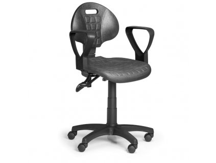 Pracovní židle PUR - asynchronní mechanika, univerzální kolečka