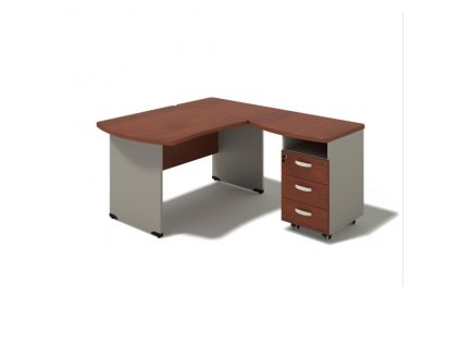 Rohový stůl MILÁNO s kontejnerem 220x160 cm, pravý