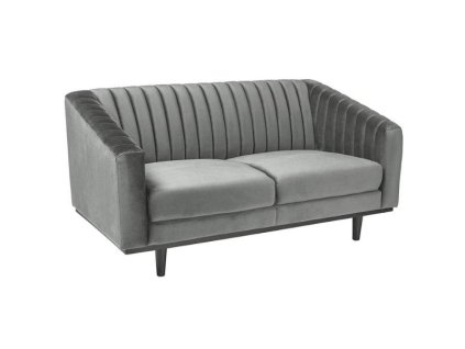 Pohovka Asprey Velvet, šedá / černá (Barva šedá)