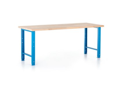 Výškově nastavitelný dílenský stůl Basic, 200 x 80 cm, modrá - ral 5012 (Barva modrá - ral 5012)