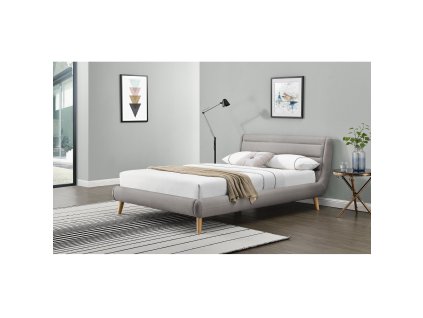 Postel Elanda 160 × 200 cm, světle šedá (Barva světle šedá)